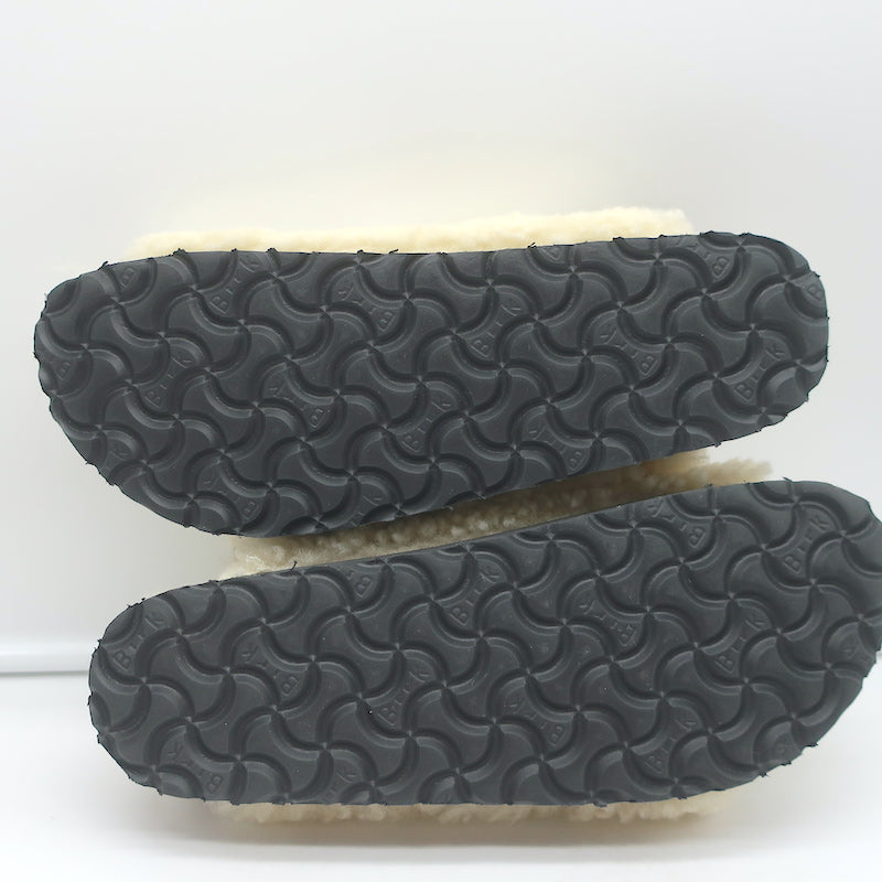 Birkenstock Papillio Arizona Teddy Shearling Sandals Eggshell Size 38 NEW