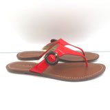 Prada Thong Sandals Red Patent Leather Size 39.5 Flat Slides