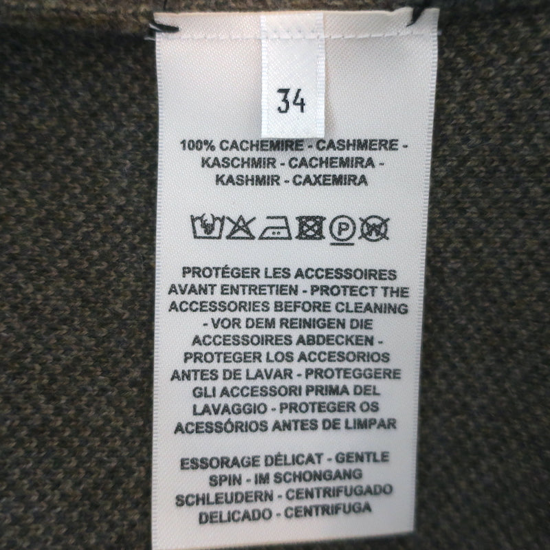 Hermes Promenade du Matin Cashmere Cardigan Coat Brown/Green Size 34