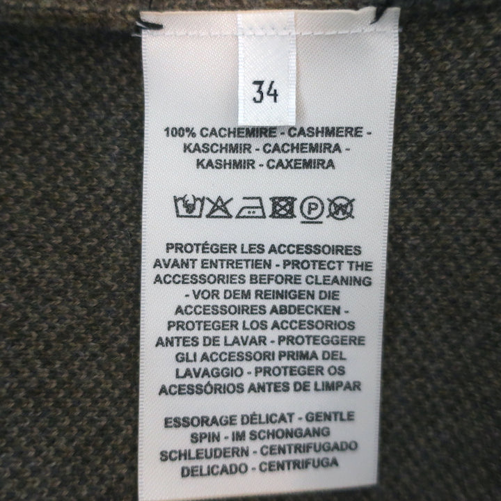 Hermes Promenade du Matin Cashmere Cardigan Coat Brown/Green Size 34
