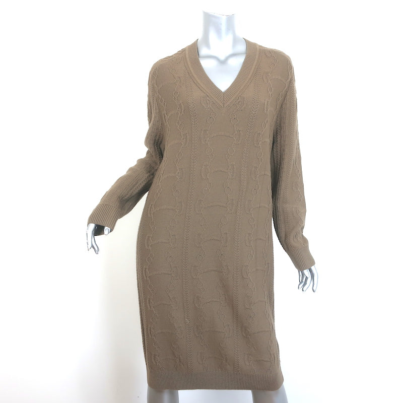hermes knit dress New S24 Hermes En Desordre Finesse Long Silk Knit Dress Navy Bleu Noir White 38