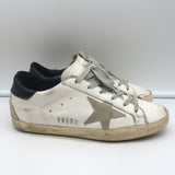 Golden Goose Superstar Sneakers White Leather with Black Heel Tab Size 37