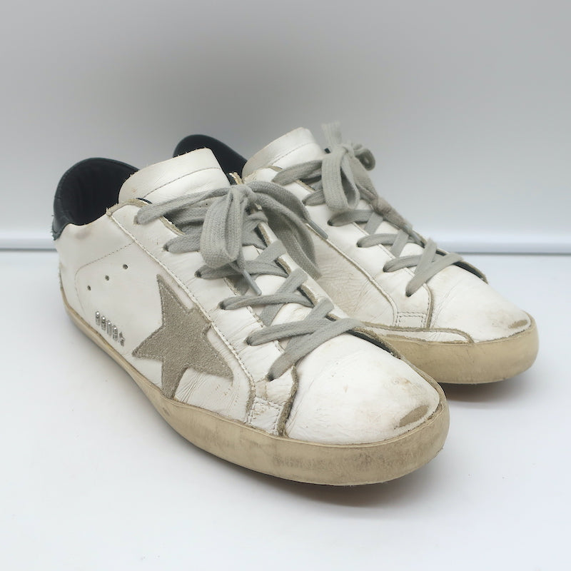 Golden Goose Superstar Sneakers White Leather with Black Heel Tab