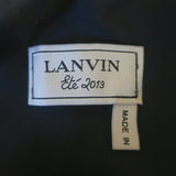 Lanvin Twist-Front One Shoulder Dress Charcoal Ruched Stretch Cotton Size 36