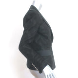 Balmain Blazer Black Zebra Tonal Jacquard Size 40 One-Button Jacket