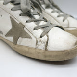 Golden Goose Superstar Sneakers White Leather with Black Heel Tab Size 37