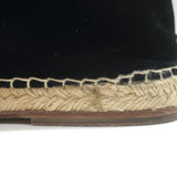 Dolce & Gabbana Crystal Cross-Embroidered Espadrilles Black Velvet Size 9