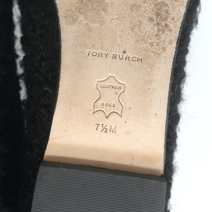 Tory Burch Eleanor Logo Boucle Ballet Flats Black Size 7.5