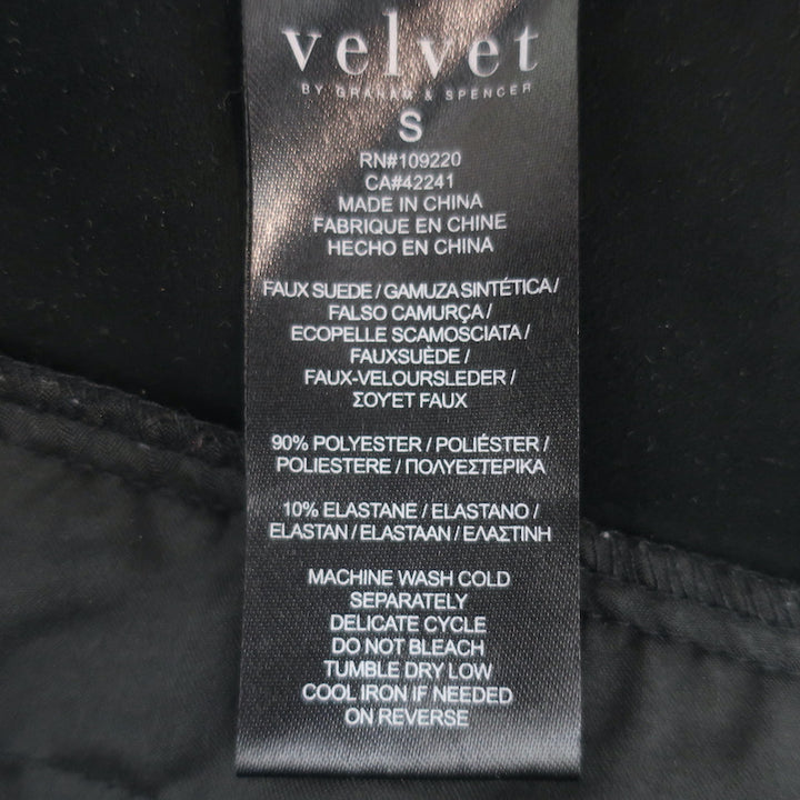 Velvet by Graham &amp; Spencer Xandra Faux Suede Moto Jacket Black Size Small