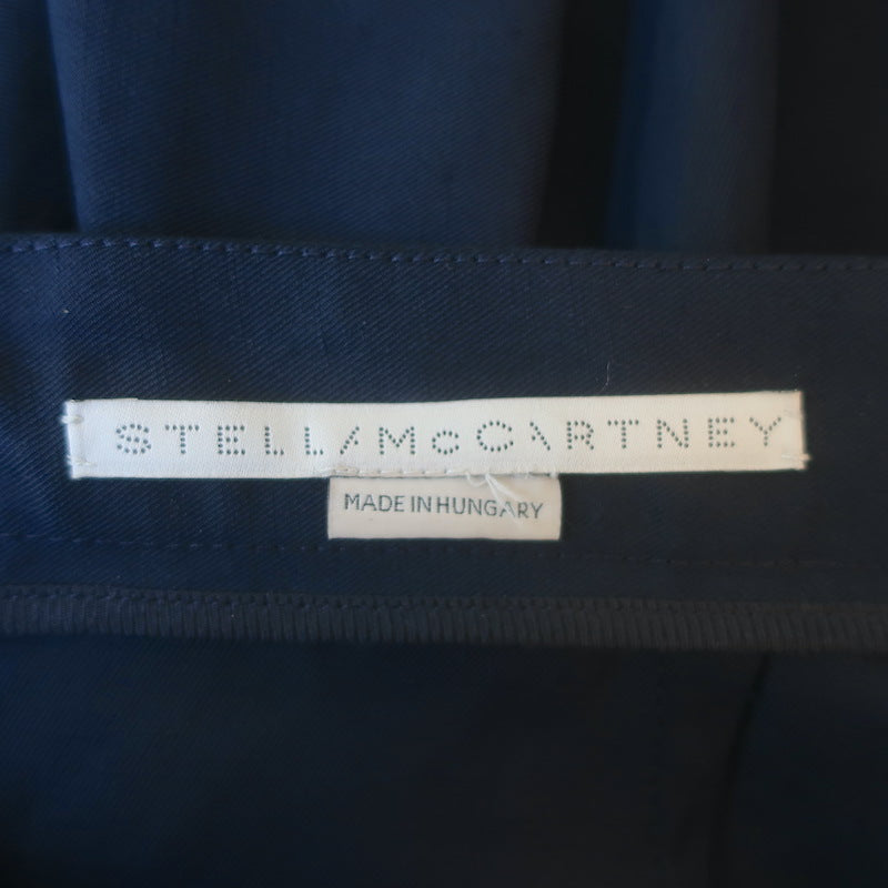Stella McCartney Ruffled Mini Skirt Navy Cotton-Blend Size 44