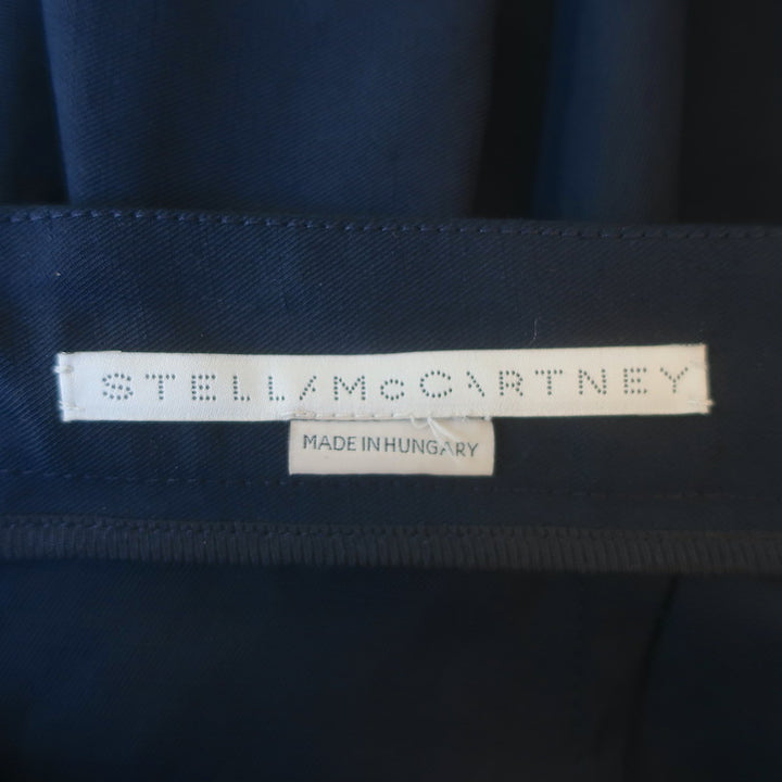 Stella McCartney Ruffled Mini Skirt Navy Cotton-Blend Size 44