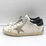Golden Goose Superstar Sneakers White Leather with Black Heel Tab Size 37