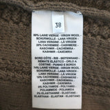 Hermes Horsebit Knit V-Neck Sweater Dress Taupe Wool-Cashmere Size 38