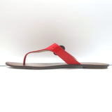 Prada Thong Sandals Red Patent Leather Size 39.5 Flat Slides