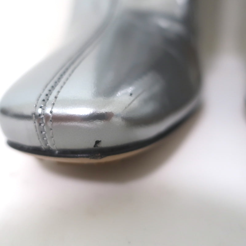 Bottega Veneta Canalazzo Mirrored Leather Knee-High Boots Silver Size 37