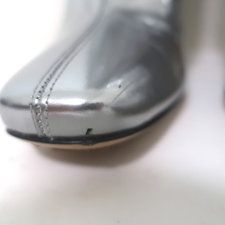 Bottega Veneta Canalazzo Mirrored Leather Knee-High Boots Silver Size 37