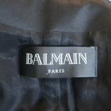 Balmain Blazer Black Zebra Tonal Jacquard Size 40 One-Button Jacket
