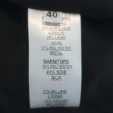 Balmain Blazer Black Zebra Tonal Jacquard Size 40 One-Button Jacket