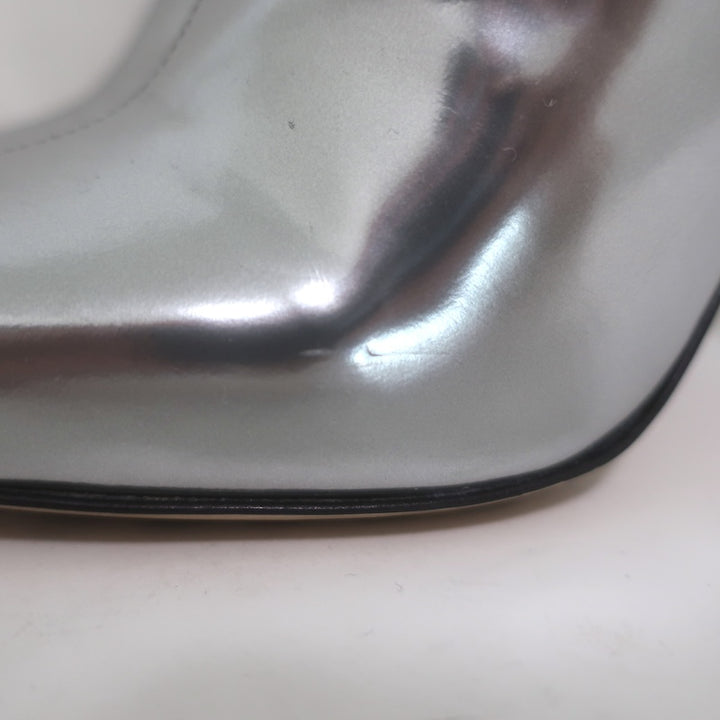 Bottega Veneta Canalazzo Mirrored Leather Knee-High Boots Silver Size 37