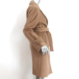 Max Mara Megaton Camel Hair Wrap Coat Size 42 Belted Jacket
