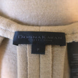Donna Karan Ribbed-Sleeve Pleated Front Dress Camel Wool Size Petite