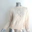 Vince Fringed Cable Knit Sweater Ivory Merino Wool-Cashmere Size Small