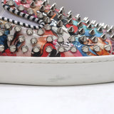 Christian Louboutin Roller Boat Spiked Slip-On Sneakers Printed Patent Size 41.5