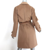 Max Mara Megaton Camel Hair Wrap Coat Size 42 Belted Jacket