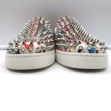 Christian Louboutin Roller Boat Spiked Slip-On Sneakers Printed Patent Size 41.5