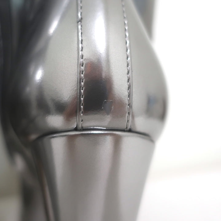 Bottega Veneta Canalazzo Mirrored Leather Knee-High Boots Silver Size 37