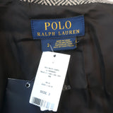 Polo Ralph Lauren Elbow Patch Coat Gray Herringbone Tweed Size 2 NEW