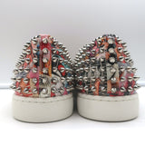 Christian Louboutin Roller Boat Spiked Slip-On Sneakers Printed Patent Size 41.5