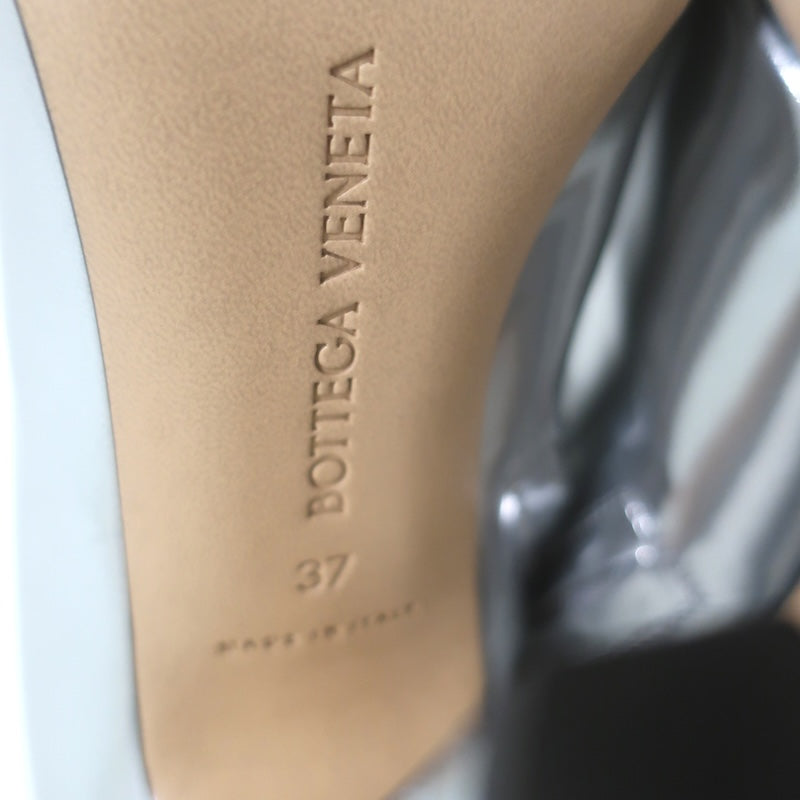 Bottega Veneta Canalazzo Mirrored Leather Knee-High Boots Silver Size 37