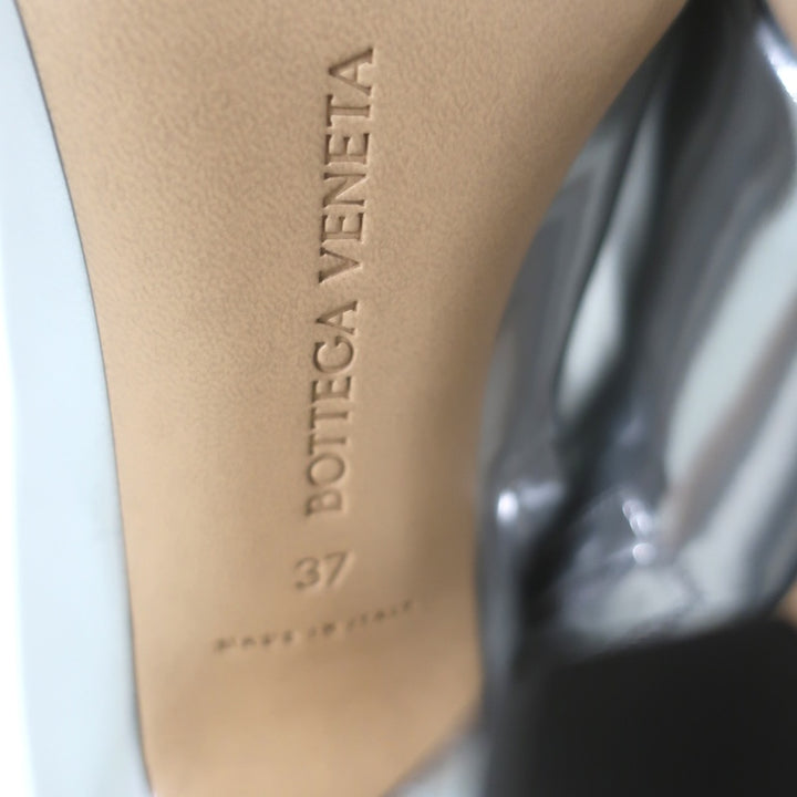 Bottega Veneta Canalazzo Mirrored Leather Knee-High Boots Silver Size 37