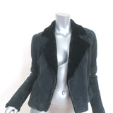 J Brand Lana Shearling Biker Jacket Black Size Small