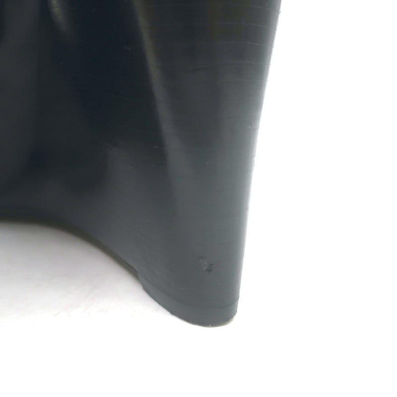 Tory Burch Raleigh Logo Wedge Pumps Black Leather Size 7.5