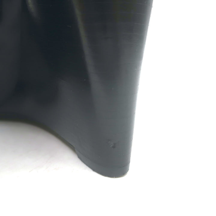 Tory Burch Raleigh Logo Wedge Pumps Black Leather Size 7.5