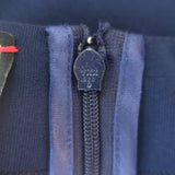 Gucci Web Bow Puff Sleeve Dress Royal Blue Stretch Jersey Size Extra Large NEW