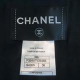Chanel 09A Ruffle-Trimmed Jacket Black Quilted Silk-Blend Size 36