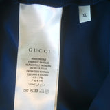 Gucci Web Bow Puff Sleeve Dress Royal Blue Stretch Jersey Size Extra Large NEW
