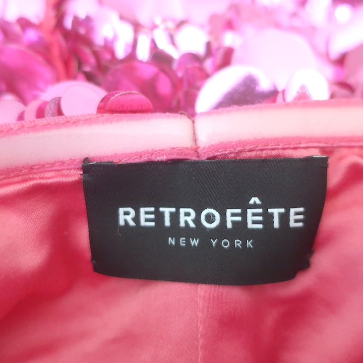 Retrofete Nolia Sequin Strapless Mini Dress Pink Size Small
