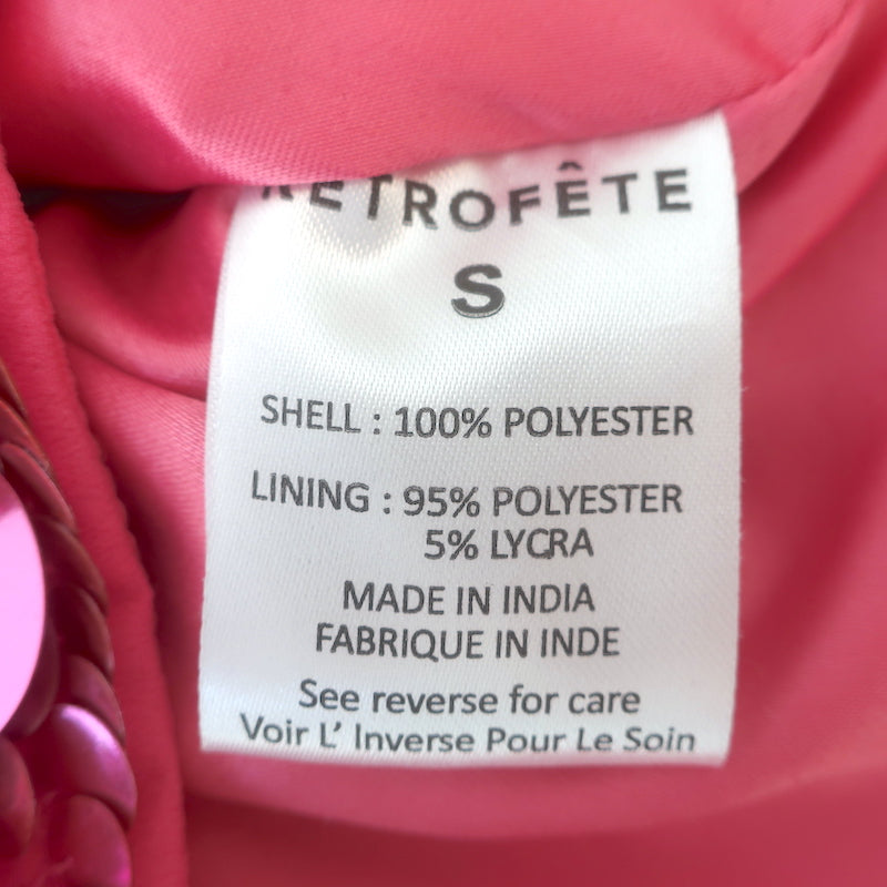 Retrofete Nolia Sequin Strapless Mini Dress Pink Size Small