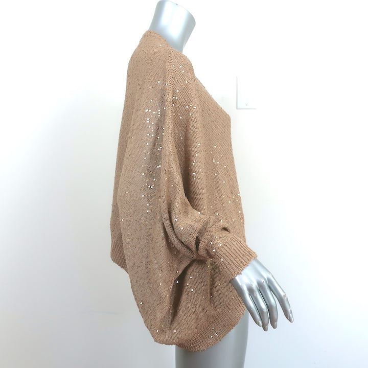 Stella McCartney Sequin Cardigan Gold Cotton-Blend Size 40 Oversize Sweater