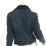 J Brand Lana Shearling Biker Jacket Black Size Small