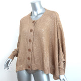 Stella McCartney Sequin Cardigan Gold Cotton-Blend Size 40 Oversize Sweater