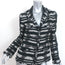 Chanel 08P Striped Fringed Tweed Jacket Black/Silver Cotton-Blend Size 38