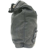 Balenciaga Giant Covered Brogues Day Hobo Charcoal Leather Large Shoulder Bag