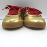 Gucci x Adidas Gazelle Low Top Sneakers Metallic Gold Leather Size 7.5 NEW