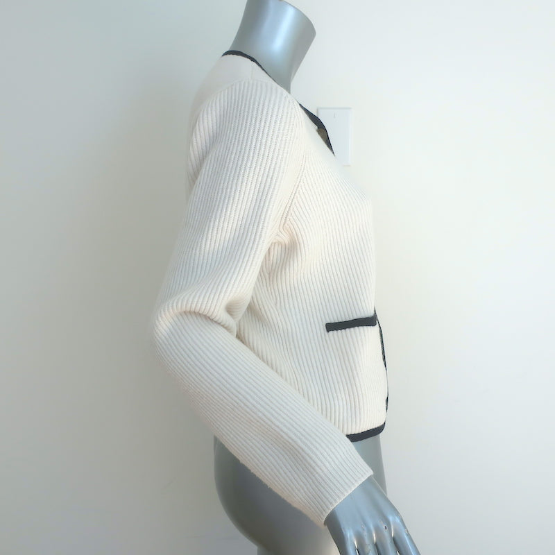 Rag &amp; Bone Nancy Cardigan Ivory Wool-Blend Ribbed Knit Size Medium