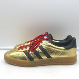 Gucci x Adidas Gazelle Low Top Sneakers Metallic Gold Leather Size 7.5 NEW